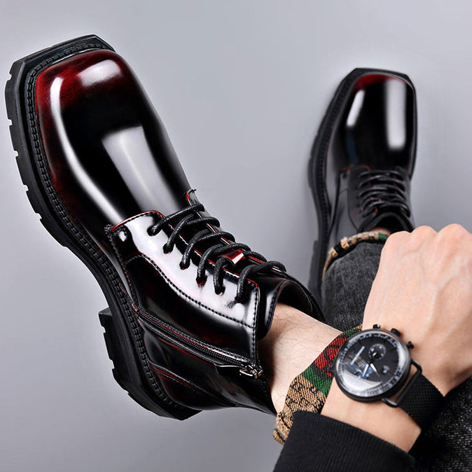 Quentin | Bottes Homme Cuir Verni Lacets Zip