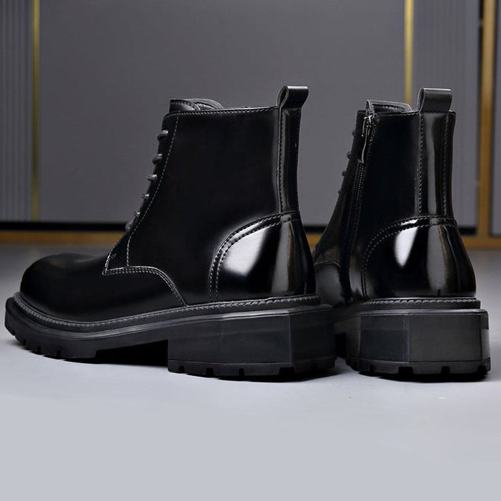Quentin | Bottes Homme Cuir Verni Lacets Zip