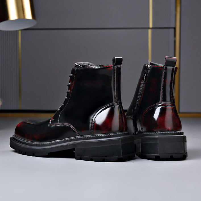 Quentin | Bottes Homme Cuir Verni Lacets Zip