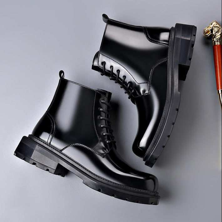 Quentin | Bottes Homme Cuir Verni Lacets Zip