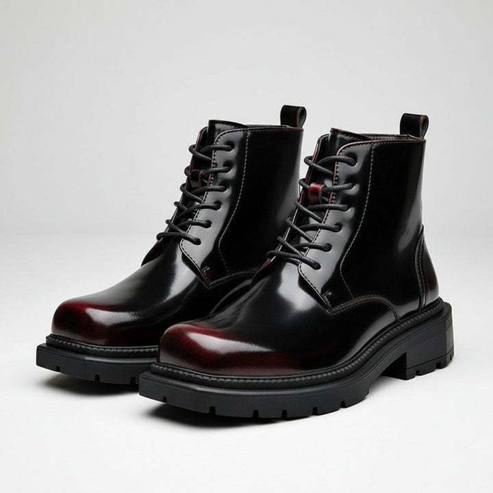 Quentin | Bottes Homme Cuir Verni Lacets Zip