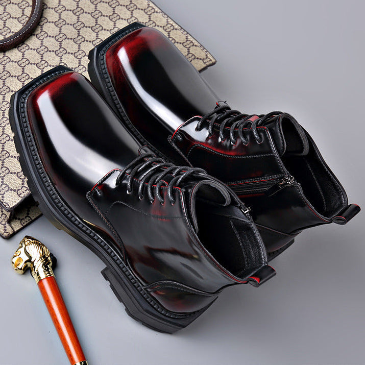 Quentin | Bottes Homme Cuir Verni Lacets Zip