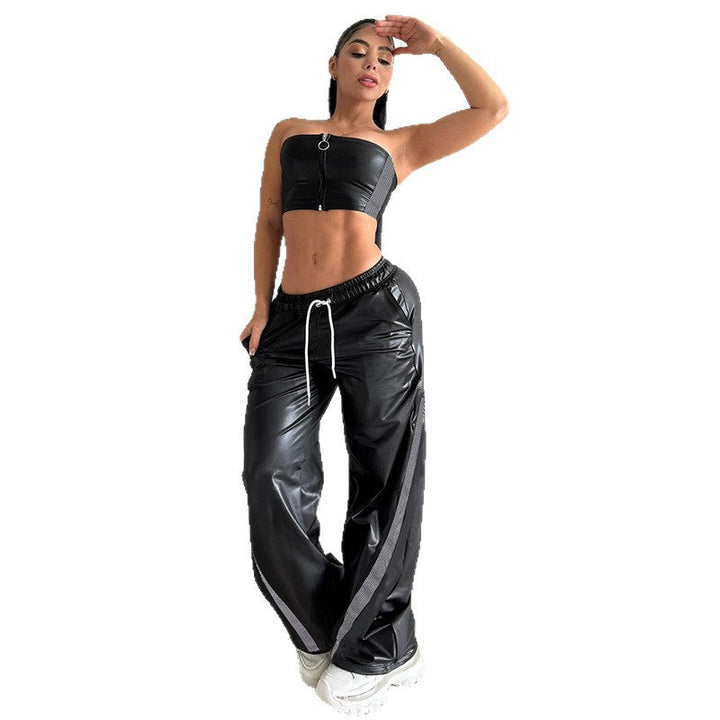 Charlie | Pantalon Jogging Fausse Fourrure Rayé
