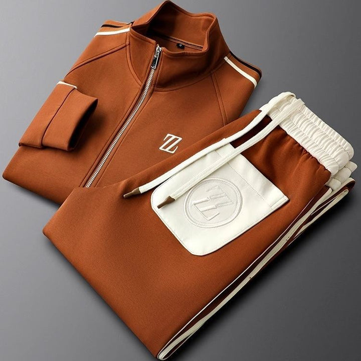 Thomas | Survêtement Col Montant Zippé Marron