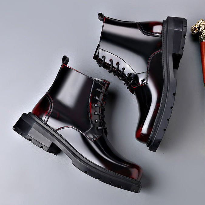 Quentin | Bottes Homme Cuir Verni Lacets Zip