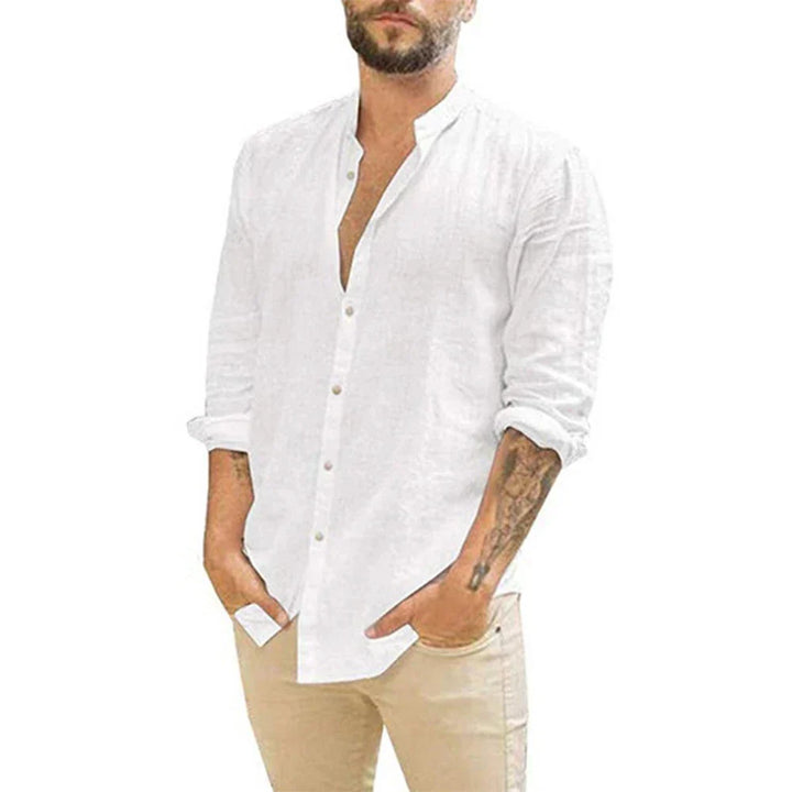 Olivier | Chemise Homme Lin Col Mao