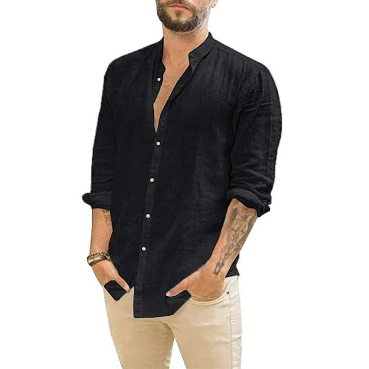 Olivier | Chemise Homme Lin Col Mao