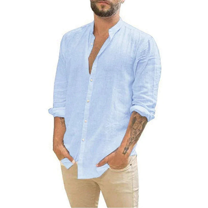 Olivier | Chemise Homme Lin Col Mao