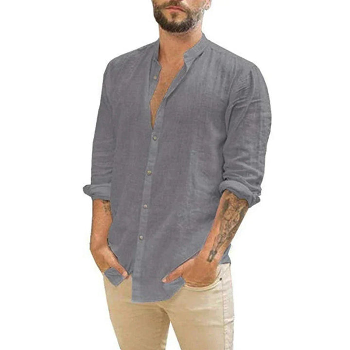 Olivier | Chemise Homme Lin Col Mao