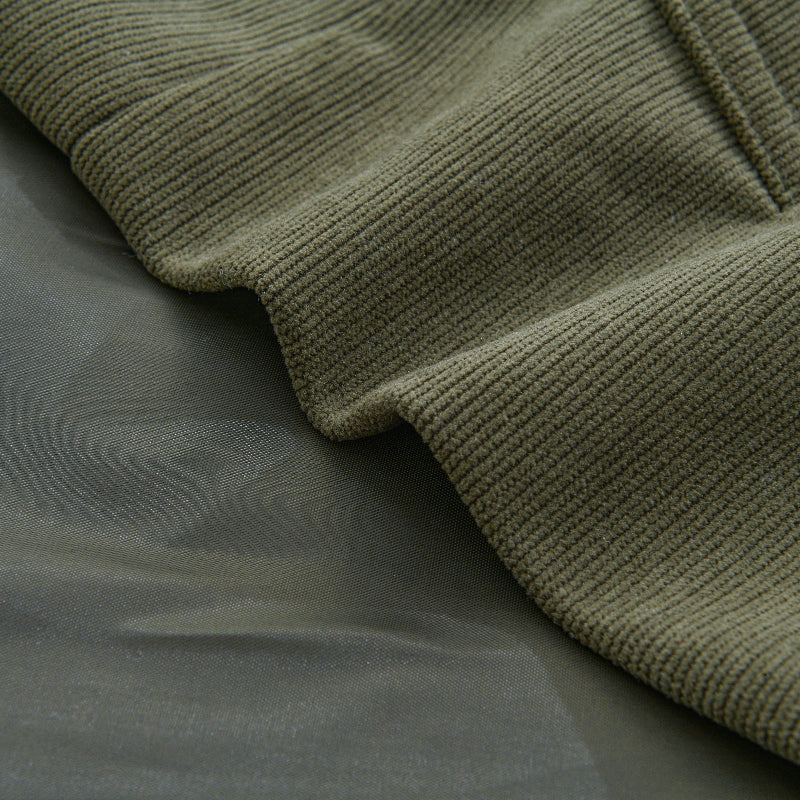 Olivier | Manteau Homme Velours Côtelé Vert Boutonné