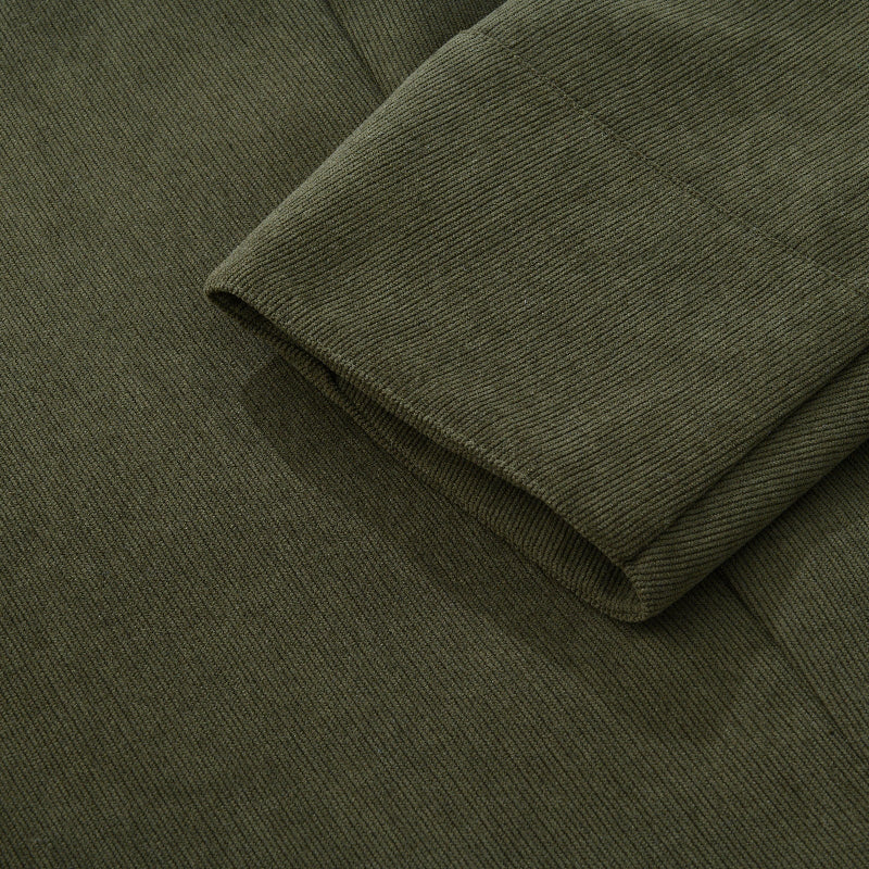 Olivier | Manteau Homme Velours Côtelé Vert Boutonné