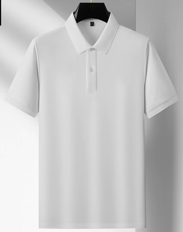 Olivier | Polo Homme Blanc Manches Courtes Col Boutonné