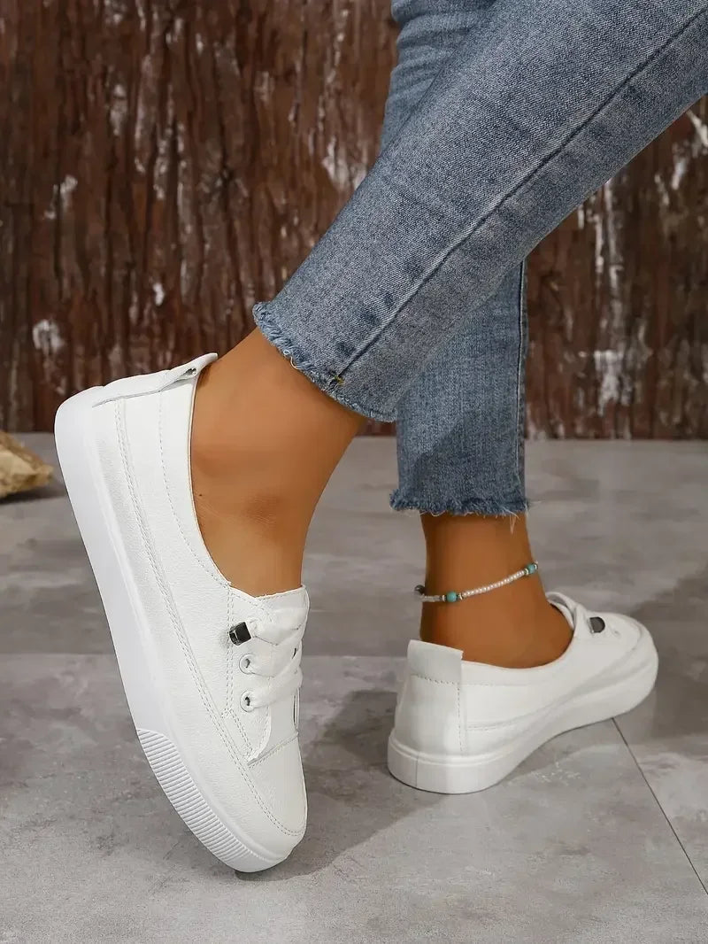 Pauline | Baskets Basses Blanches Femme à Lacets