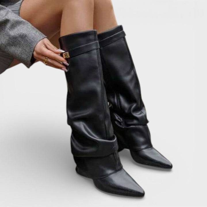 Pauline | Bottes Hautes Souples Daim Beige Femme