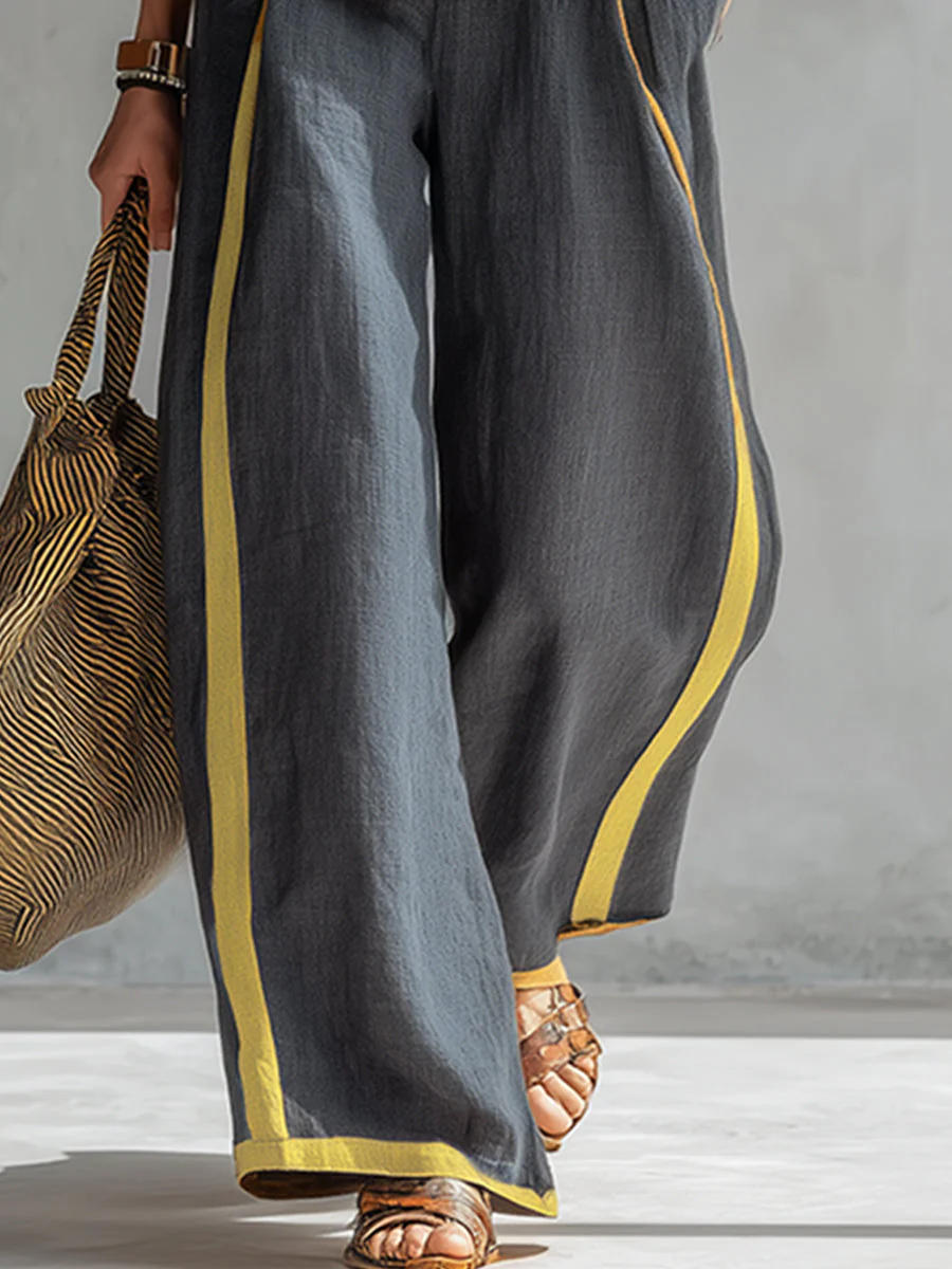 Pauline | Ensemble Pantalon Large Femme Bicolore