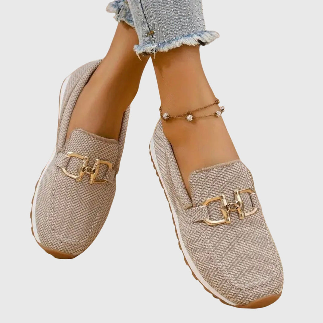 Pauline | Mocassin Femme Plateforme Maille Bleue