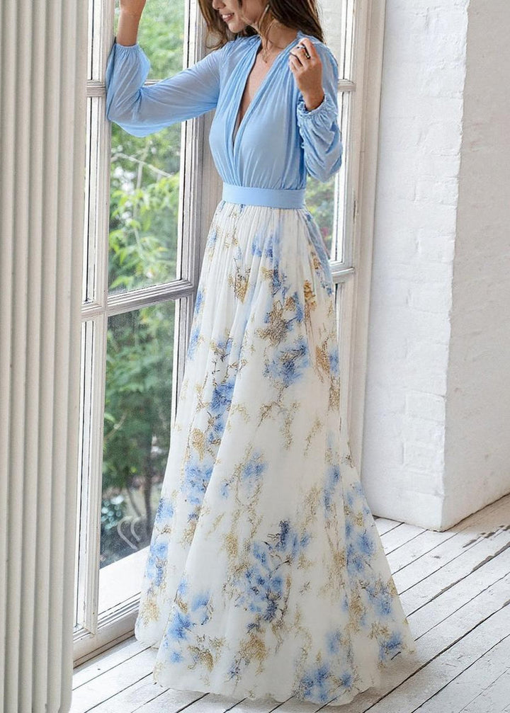 Pauline | Robe Maxi Fleurie Décolleté V Femme
