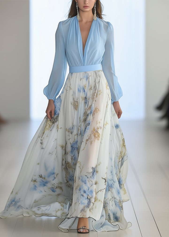 Pauline | Robe Maxi Fleurie Décolleté V Femme