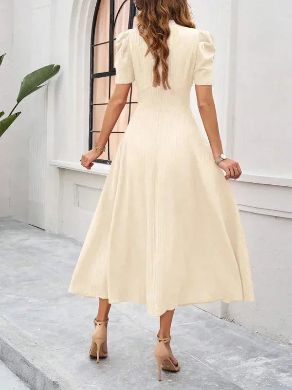 Pauline | Robe Midi Col V Soirée Femme