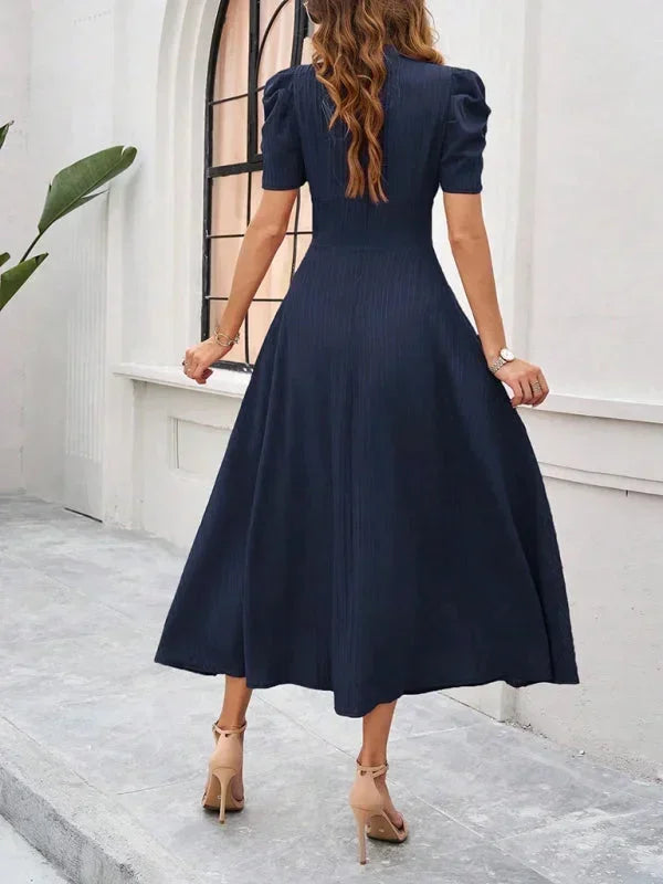 Pauline | Robe Midi Col V Soirée Femme