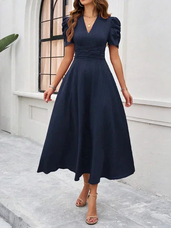 Pauline | Robe Midi Col V Soirée Femme