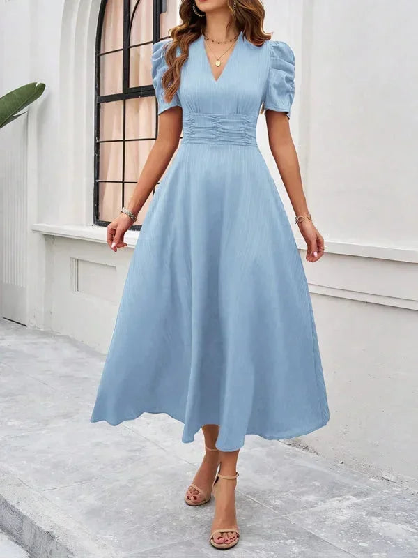 Pauline | Robe Midi Col V Soirée Femme