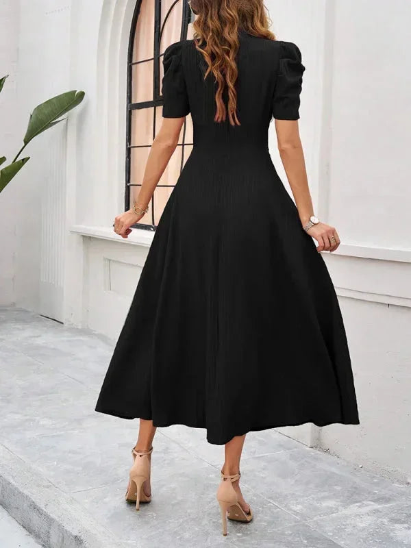 Pauline | Robe Midi Col V Soirée Femme