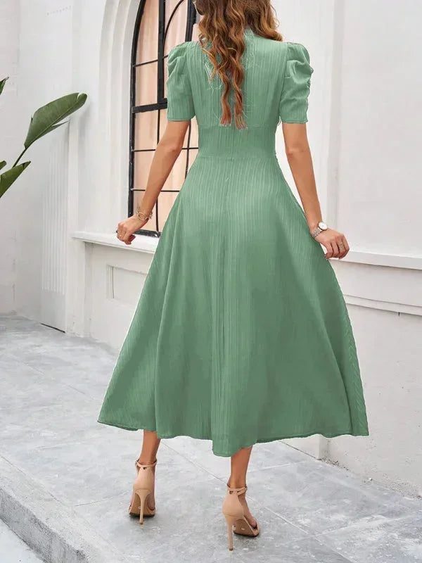 Pauline | Robe Midi Col V Soirée Femme