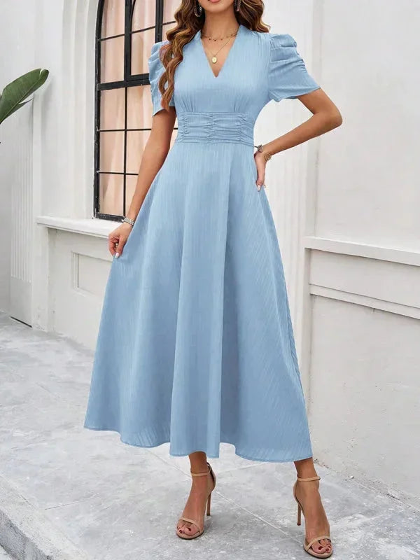 Pauline | Robe Midi Col V Soirée Femme