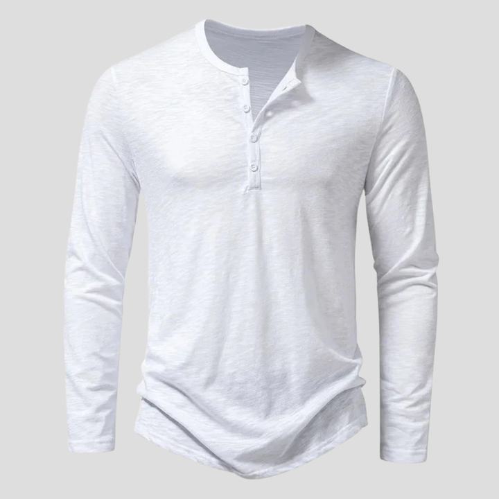 Pierre | Henley Homme Col V Manches Longues Vert Olive
