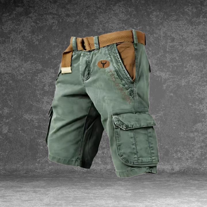 Pierre | Short Cargo Homme Gris Avec Ceinture