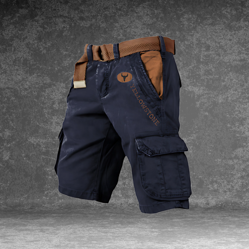 Pierre | Short Cargo Homme Gris Avec Ceinture