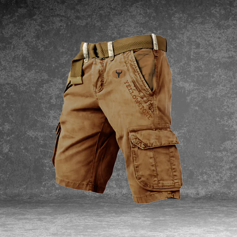 Pierre | Short Cargo Homme Gris Avec Ceinture