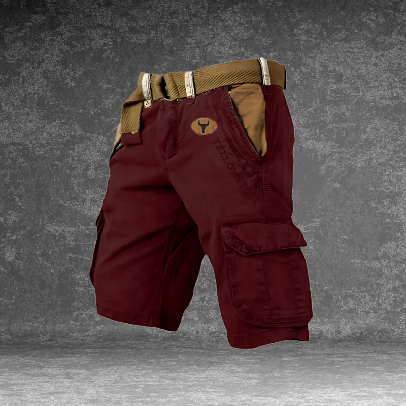 Pierre | Short Cargo Homme Gris Avec Ceinture