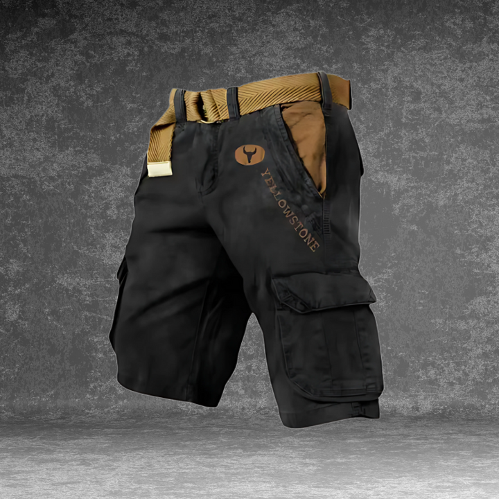 Pierre | Short Cargo Homme Gris Avec Ceinture