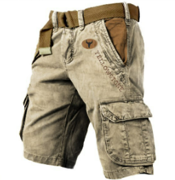 Pierre | Short Cargo Homme Gris Avec Ceinture