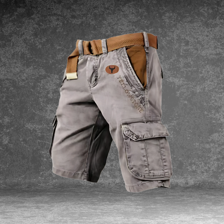 Pierre | Short Cargo Homme Gris Avec Ceinture