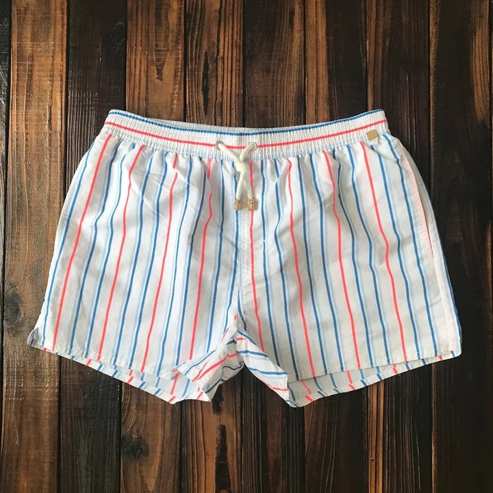 Pierre | Short de Bain Homme Rayé Bleu Blanc
