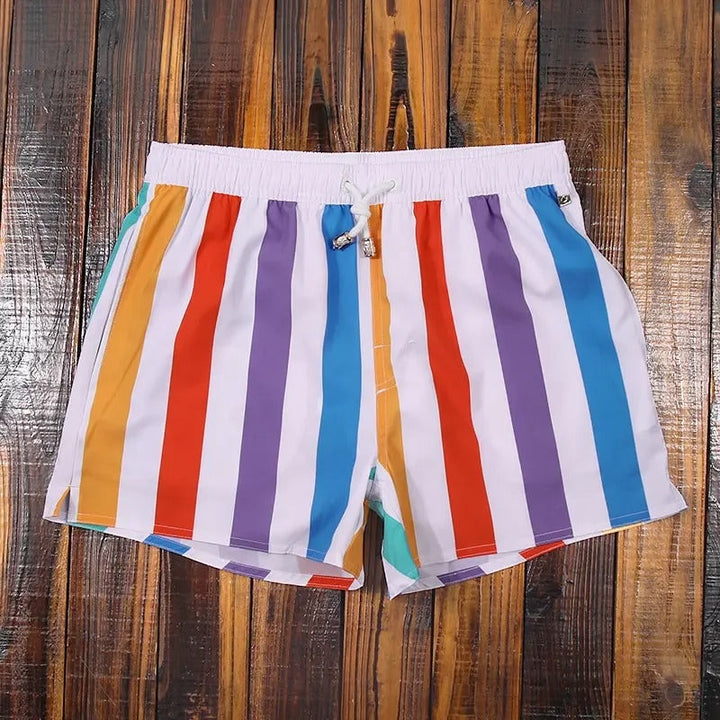 Pierre | Short de Bain Homme Rayé Bleu Blanc