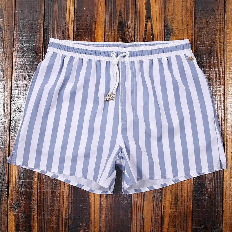 Pierre | Short de Bain Homme Rayé Bleu Blanc