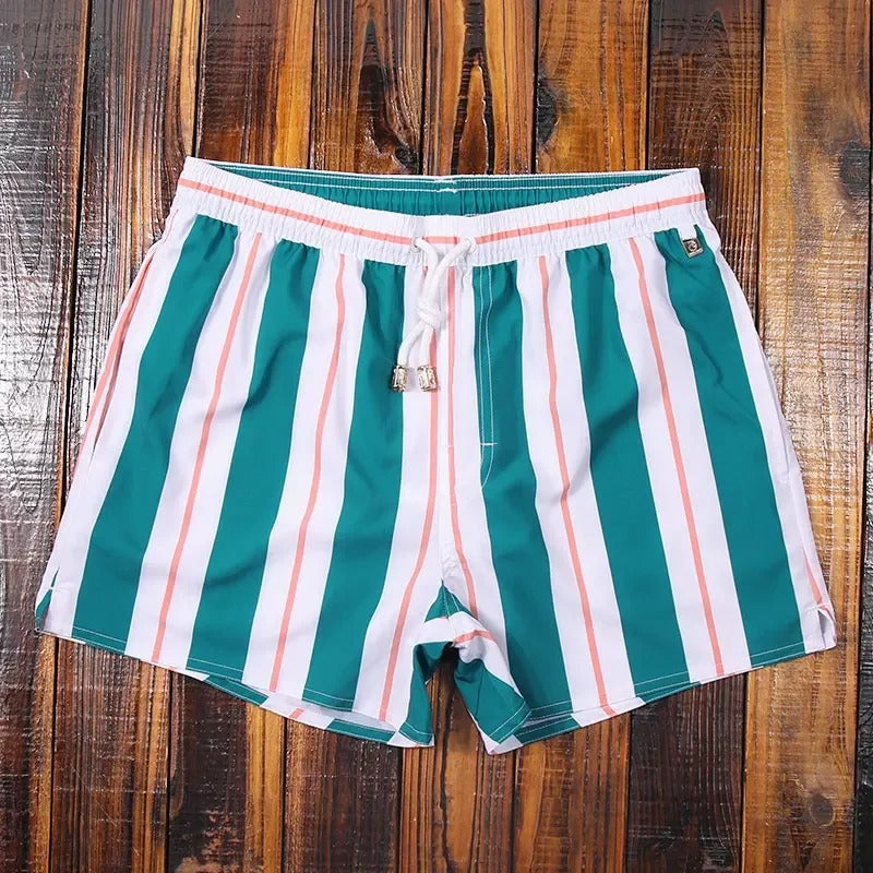 Pierre | Short de Bain Homme Rayé Bleu Blanc