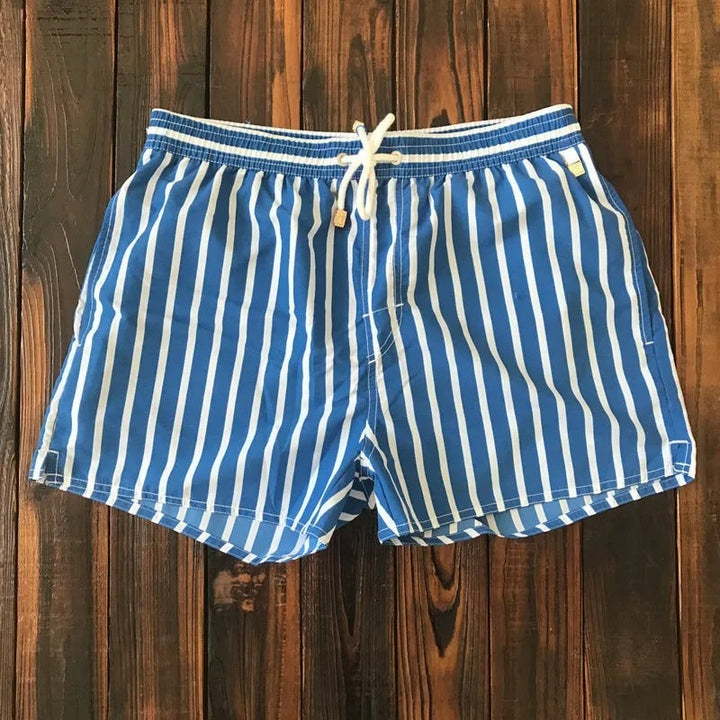 Pierre | Short de Bain Homme Rayé Bleu Blanc