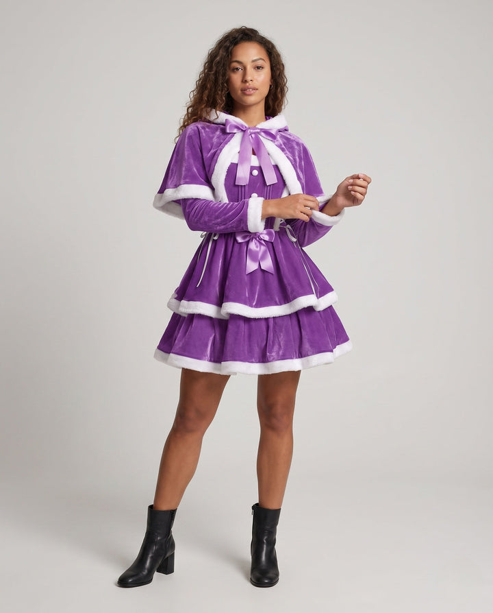Laure | Robe Cape à Capuche en Velours