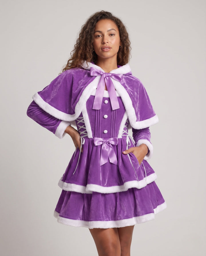 Laure | Robe Cape à Capuche en Velours