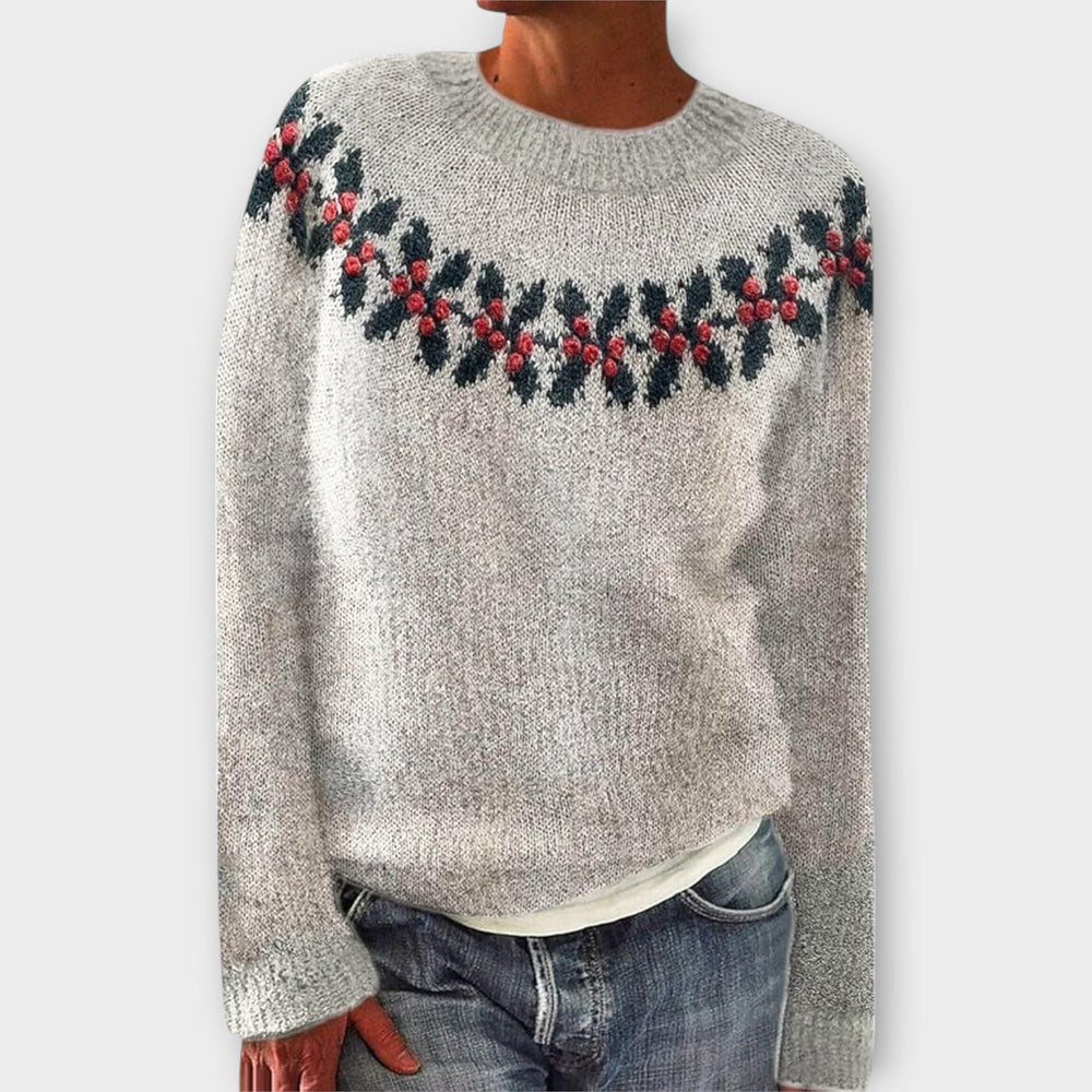 René | Pull à Motif Renne Col Rond