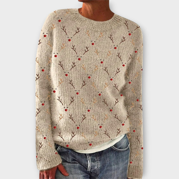 René | Pull à Motif Renne Col Rond