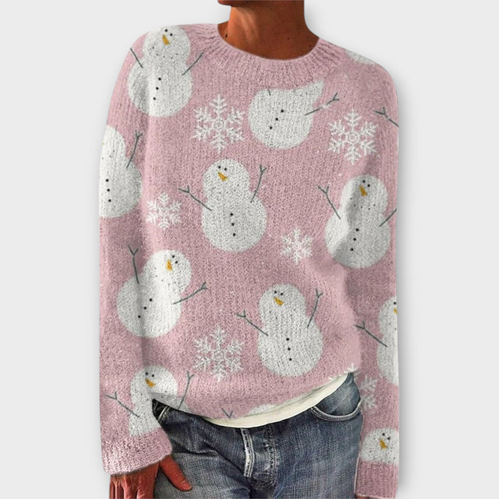René | Pull à Motif Renne Col Rond