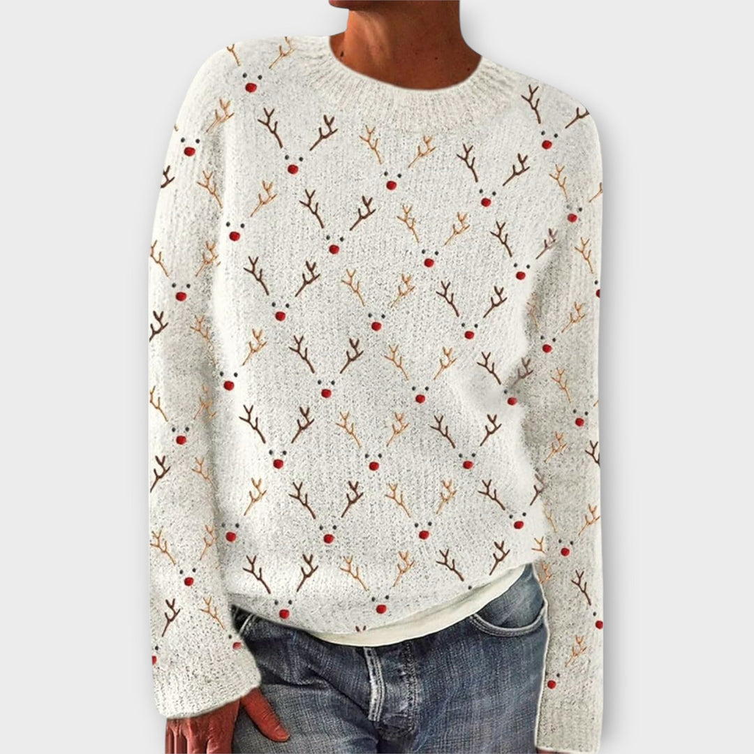 René | Pull à Motif Renne Col Rond