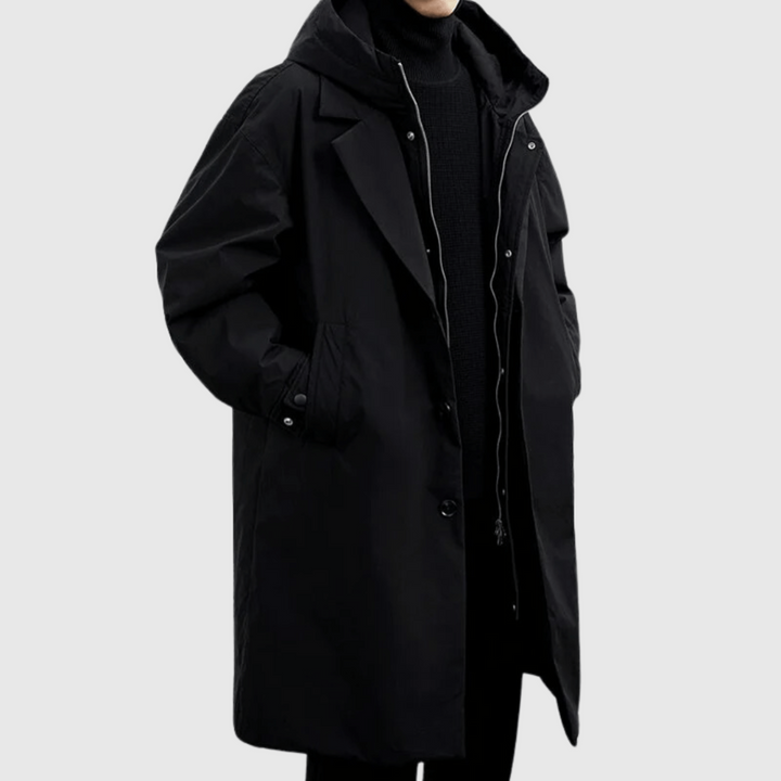 Quentin | Manteau Long à Capuche Homme Kaki