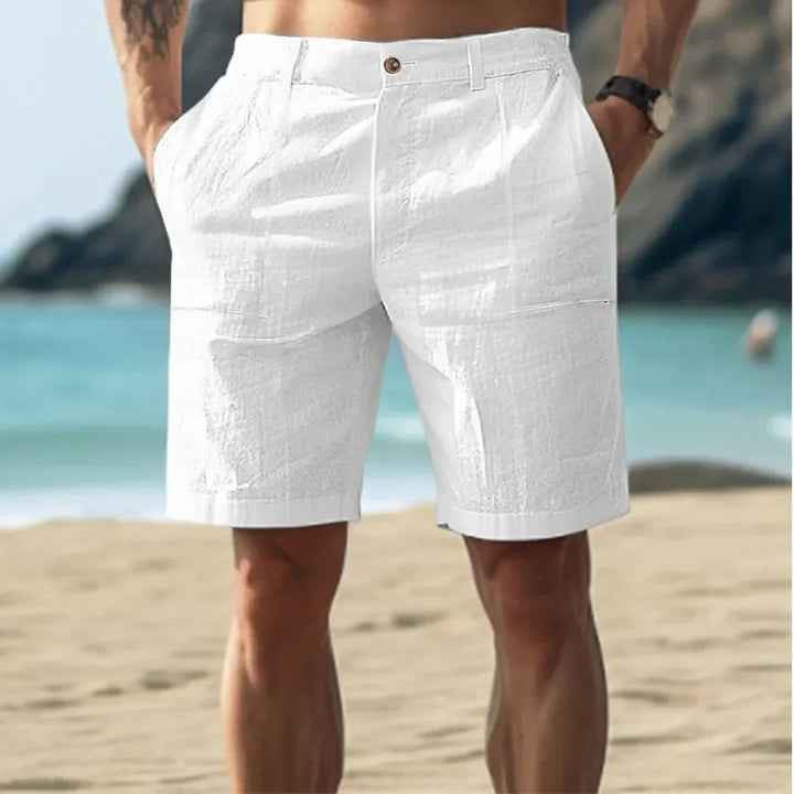 Quentin | Short Chino Homme Blanc Lin